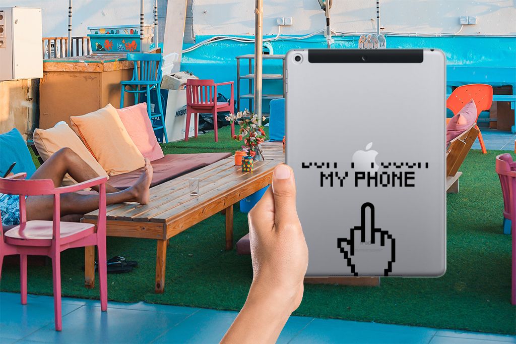 Apple iPad 9.7 2018 | 2017 Print Case Finger Don't Touch My Phone