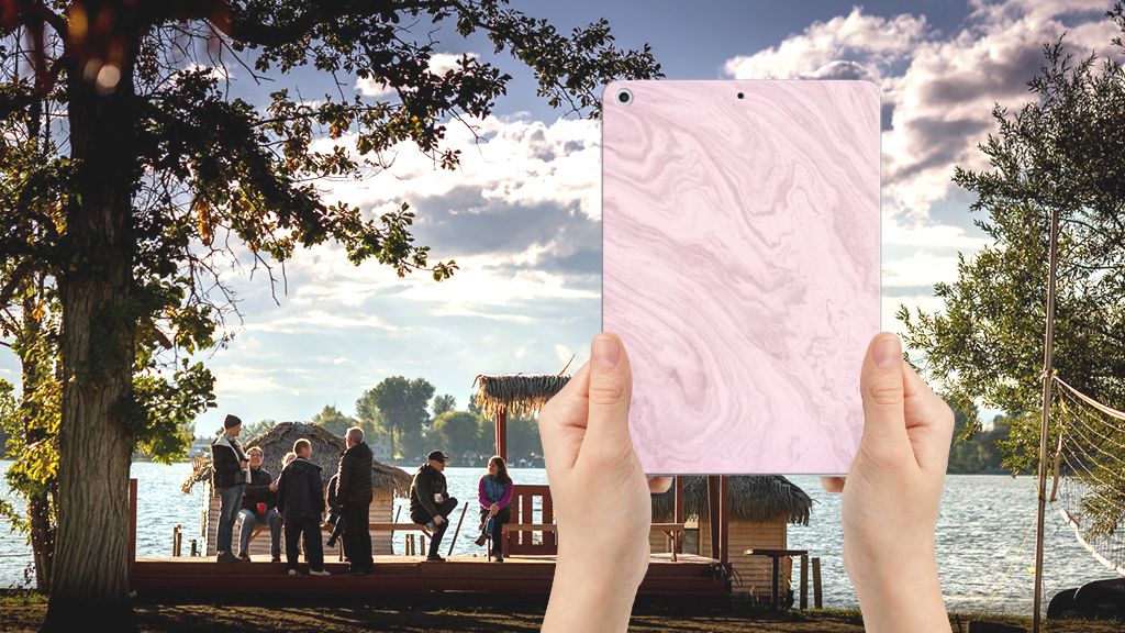 Apple iPad 9.7 2018 | 2017 Tablet Back Cover Marble Pink - Origineel Cadeau Vriendin