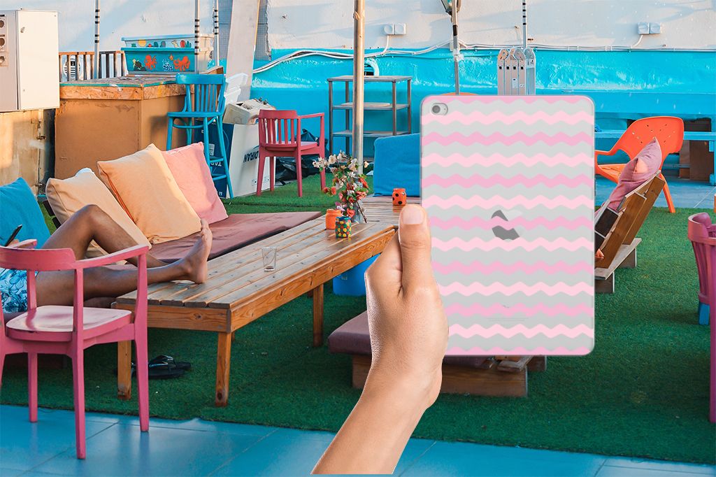 Apple iPad Mini 4 | Mini 5 (2019) Hippe Hoes Waves Roze