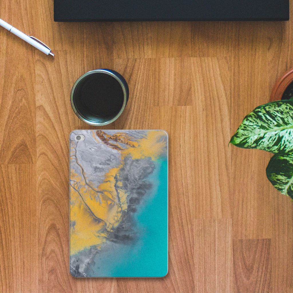 Apple iPad Mini 4 | Mini 5 (2019) Tablet Back Cover Marble Blue Gold