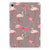 Apple iPad mini 6 (2021) Back Case Flamingo met kleurrijke flamingo's op een grijze achtergrond.