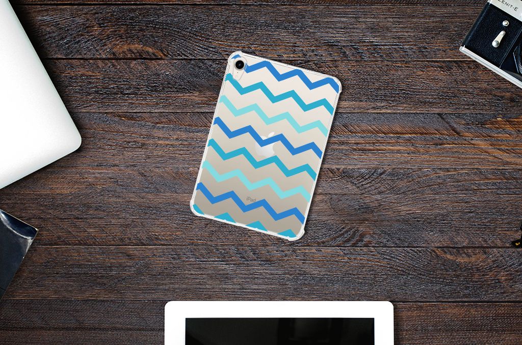 Apple iPad mini 6 (2021) Hippe Hoes Zigzag Blauw - B2C Telecom