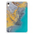 Apple iPad mini 6 (2021) Tablet Back Cover Marble Blue Gold met een modern marmerdesign in blauw en goud.