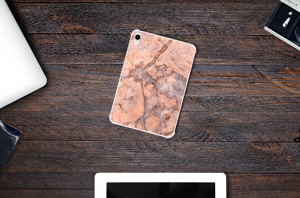 Apple iPad mini 6 (2021) Tablet Back Cover Marmer Oranje - B2C Telecom