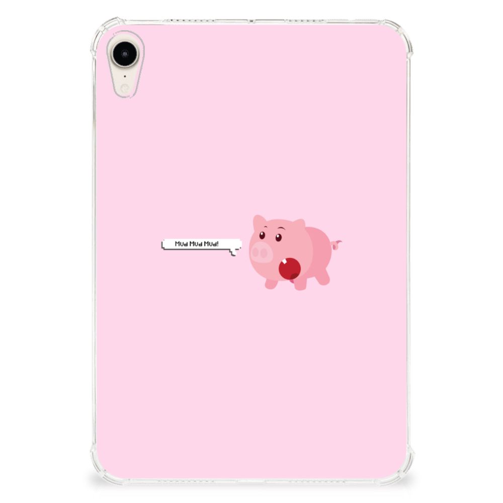 Apple iPad mini 6 (2021) Tablet Back Cover Pig Mud featuring a cute pink pig design with a heart â¤ī¸.