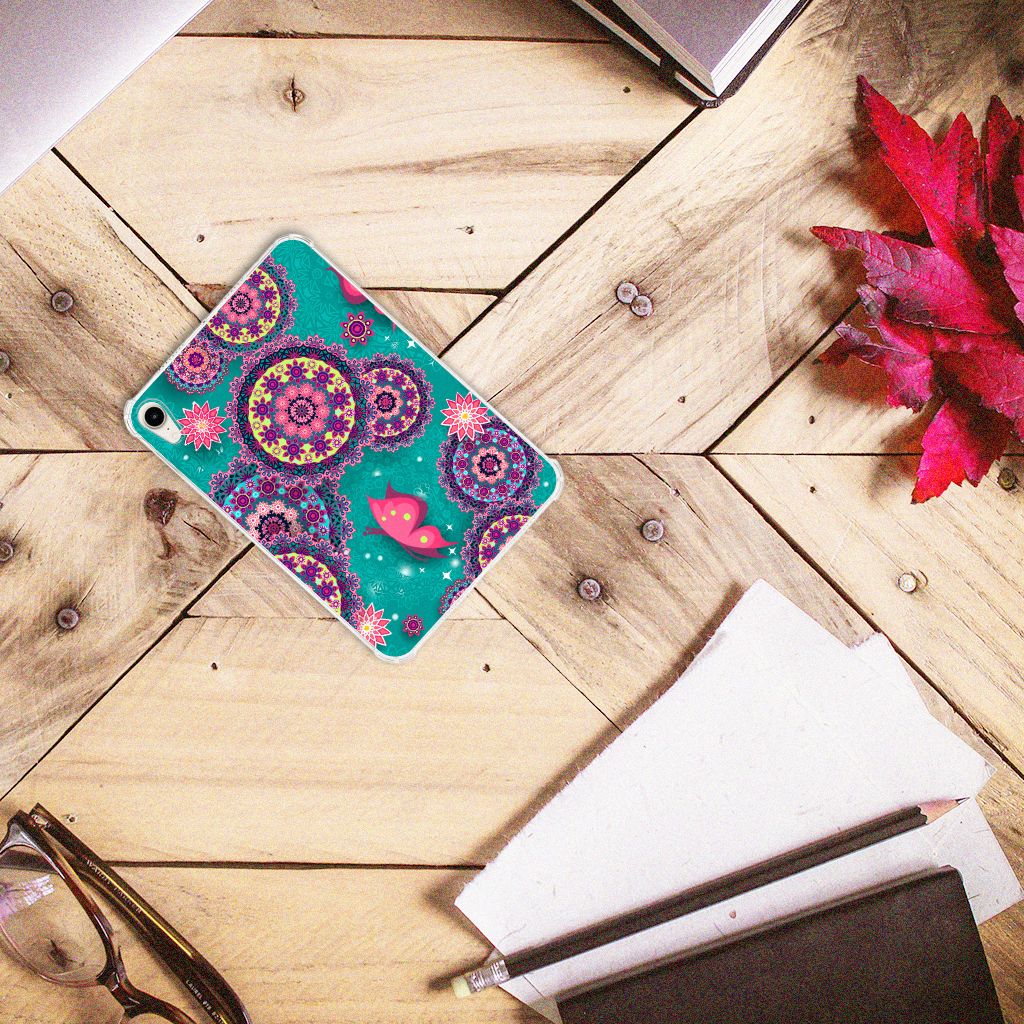 Apple iPad mini 6 (2021) Tablethoes Cirkels en Vlinders met kleurrijke patronen en schattige vlinder 🦋.