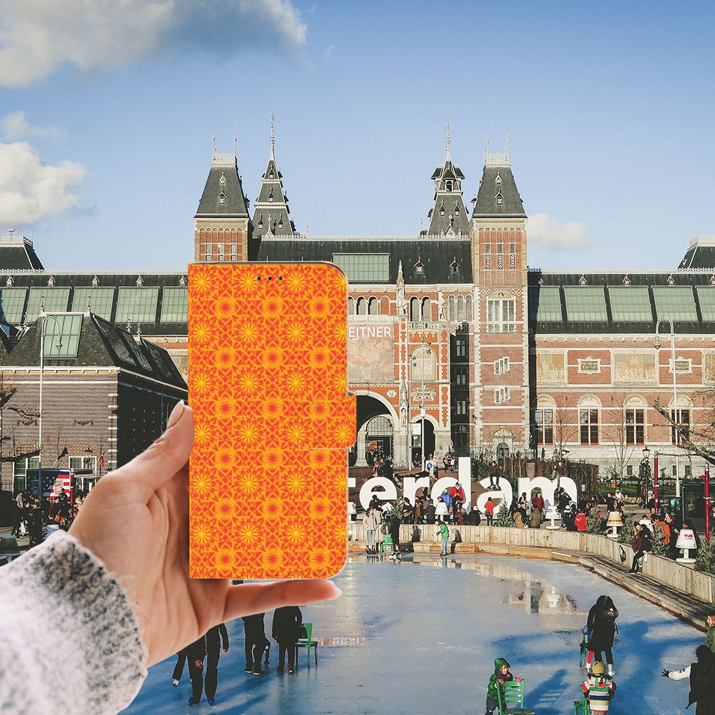 Apple iPhone 11 Pro Max Telefoon Hoesje Batik Oranje design batik vooraanzicht