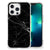 Apple iPhone 13 Pro Anti-Shock Hoesje Marmer Zwart achterkant vooraanzicht