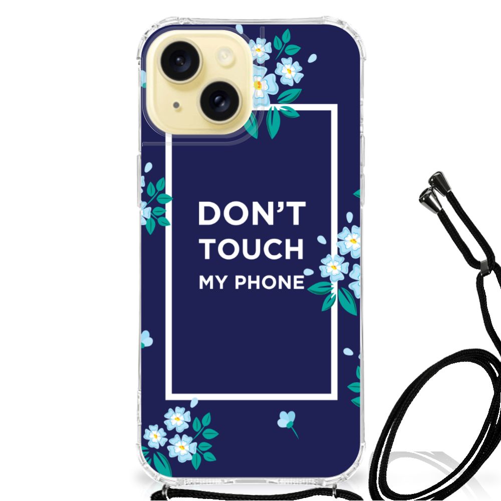 Apple iPhone 15 Anti Shock Case Flowers Blue DTMP B2C Telecom