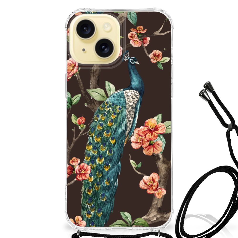 Apple iPhone 15 Case Anti-shock Pauw met Bloemen B2C Telecom