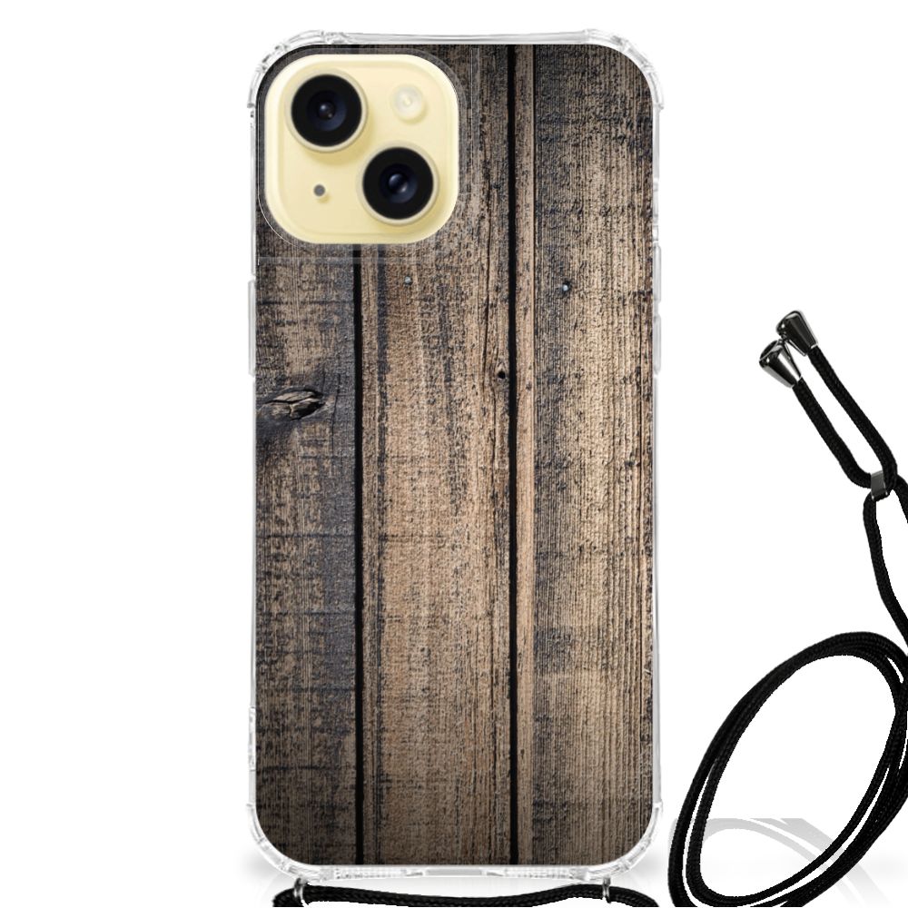 Apple iPhone 15 Stevig Telefoonhoesje Steigerhout B2C Telecom