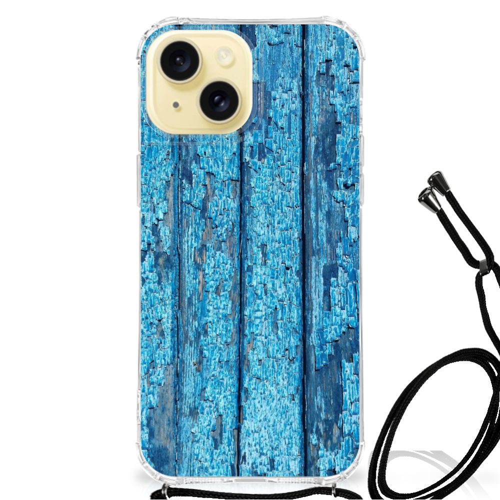 Apple iPhone 15 Stevig Telefoonhoesje Wood Blue B2C Telecom