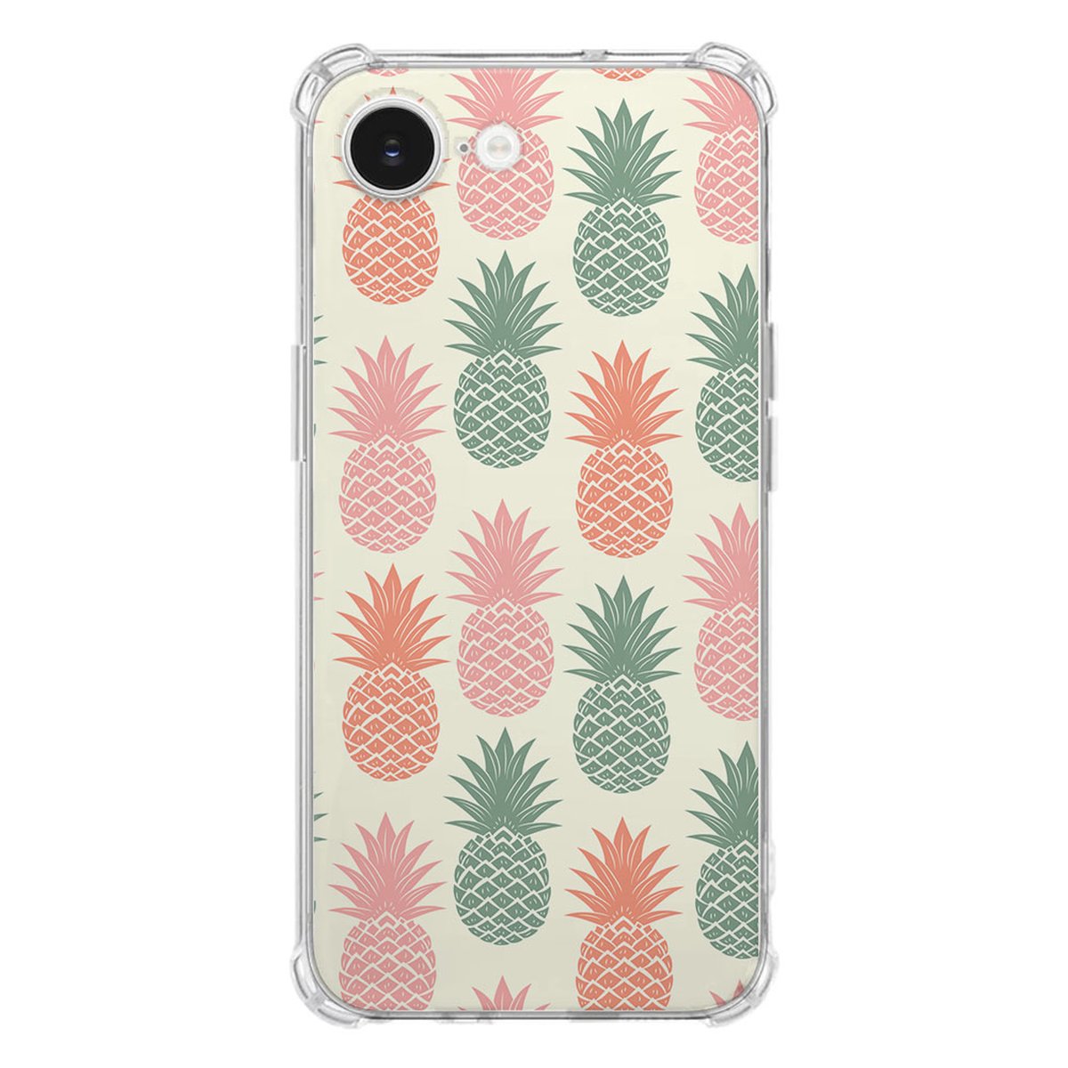 Apple iPhone 16e Hoesje - Ananas TPU Antishock ananas design achterkant