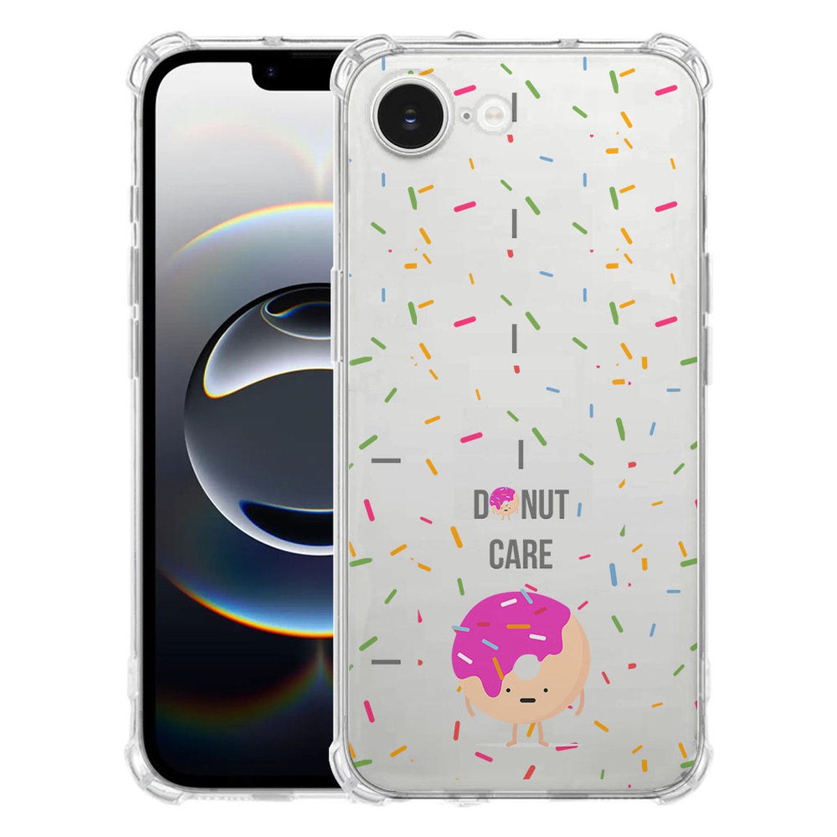 Apple iPhone 16e Hoesje Hoesje Donut Roze TPU Antishock achterzijde