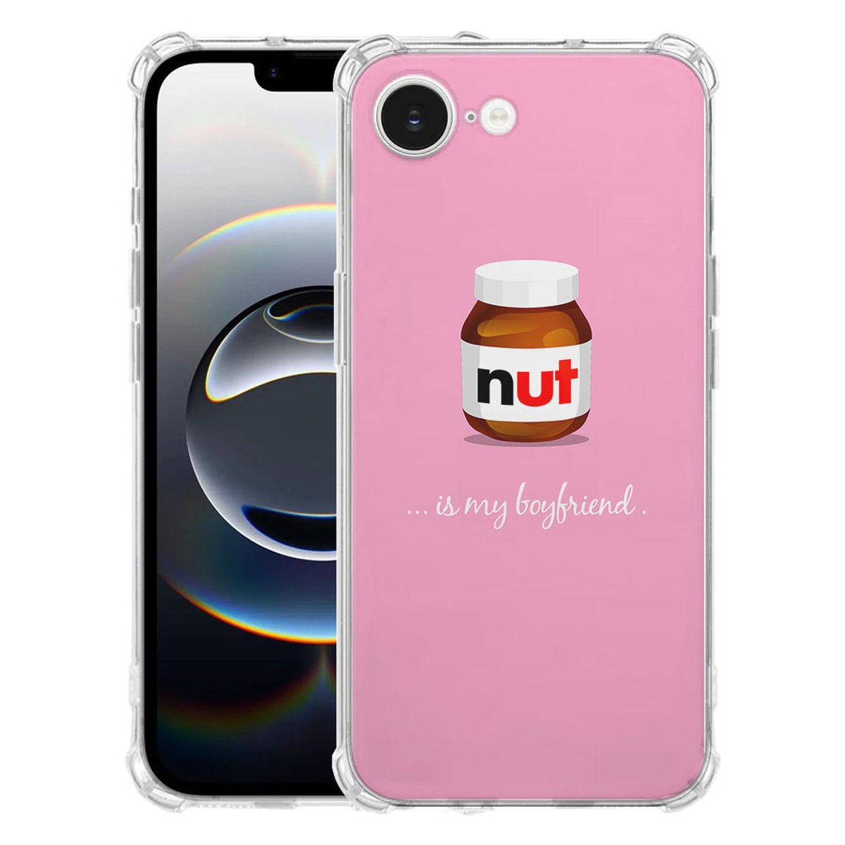 Apple iPhone 16e Hoesje - Hoesje Nut Boyfriend TPU Antishock achterkant voorkant ontwerp