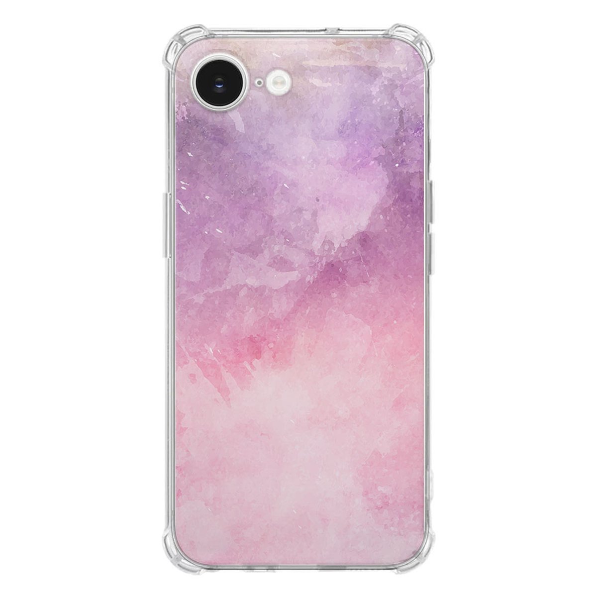 Apple iPhone 16e Hoesje Pink Purple Paint TPU Antishock achterkant