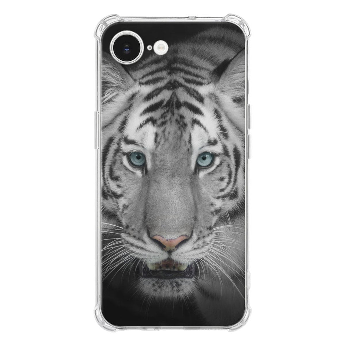 Apple iPhone 16e Hoesje - Tijger TPU Antishock tijger design achterkant