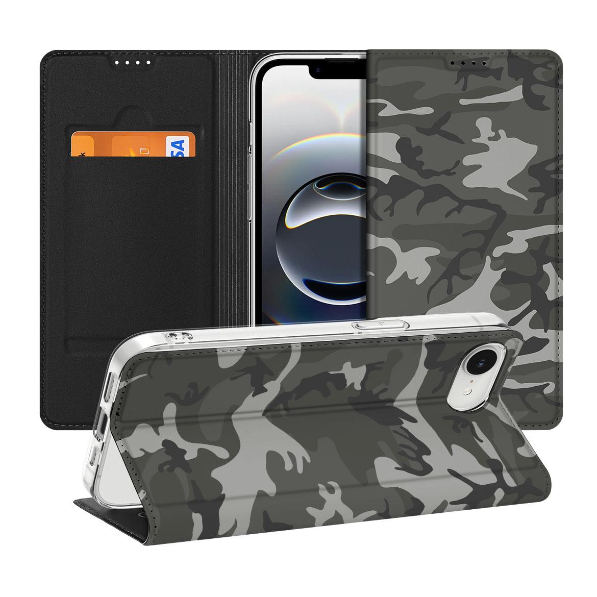 Apple iPhone 16e Hoesje met Magneet Army Light camouflage design achterzijde