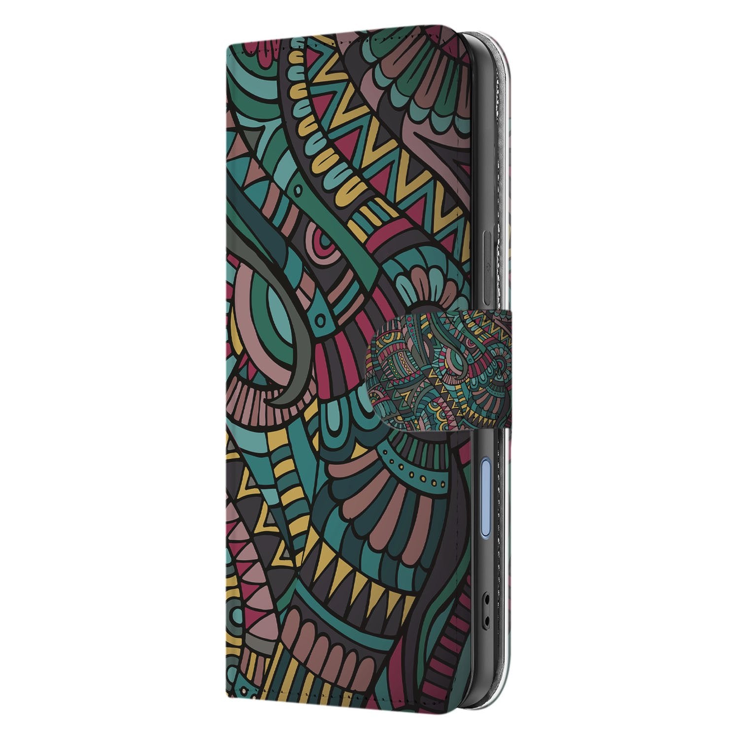 Apple iPhone 17 Bookcase Hoesje Aztec Met 3 Pasjes Print design Aztec aanzicht