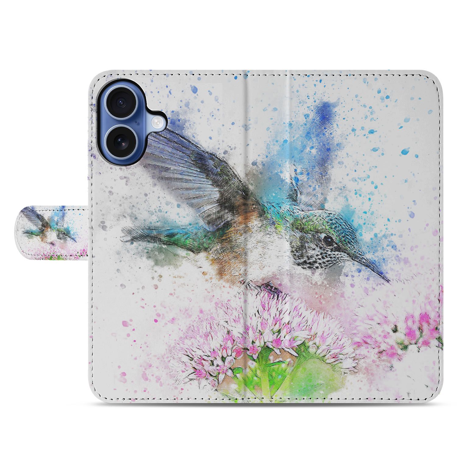 Apple iPhone 17 Portemonneehoes Vogel Print Met 3 Pasjes Vogel Print voorzijde