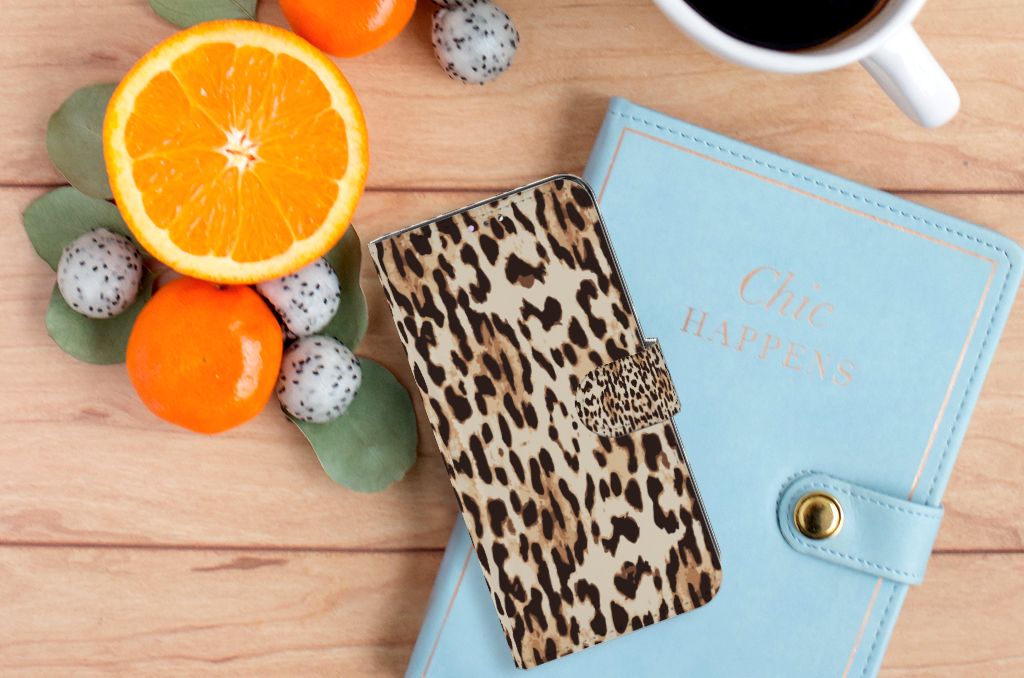 Samsung Galaxy A32 4G Telefoonhoesje met Pasjes Leopard
