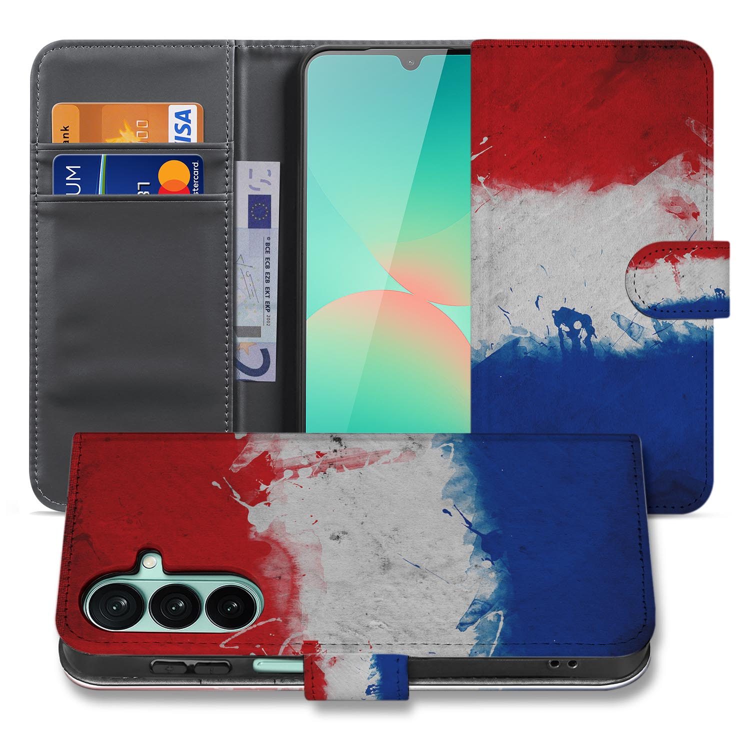 Samsung Galaxy A27 bookcase Nederland, voorkant met gesloten klep
