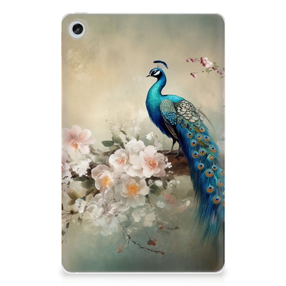 Lenovo Tab M10 Plus (3e generatie) Back Case Vintage Pauwen aanzicht