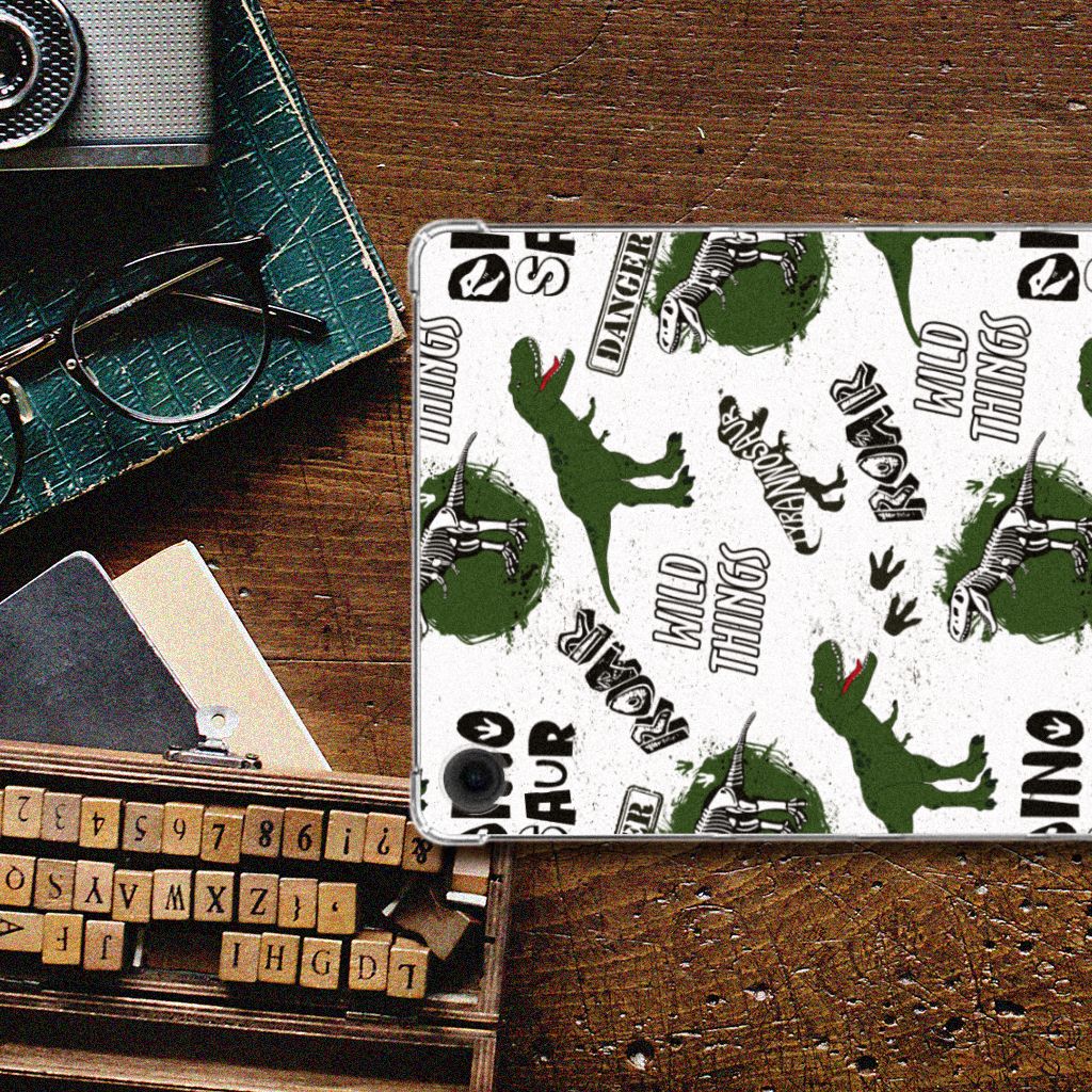 Back Case voor Samsung Galaxy Tab A9 Plus Dinosaurus met dino afbeeldingen en leuke teksten voor de dino-fan!