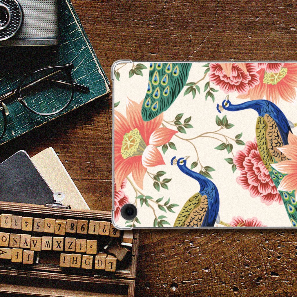 Back Case voor Samsung Galaxy Tab A9 Plus Pink Peacock