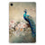 Book Case Samsung Galaxy Tab A9 Plus Vintage Pauwen peacock flowers design achterkant