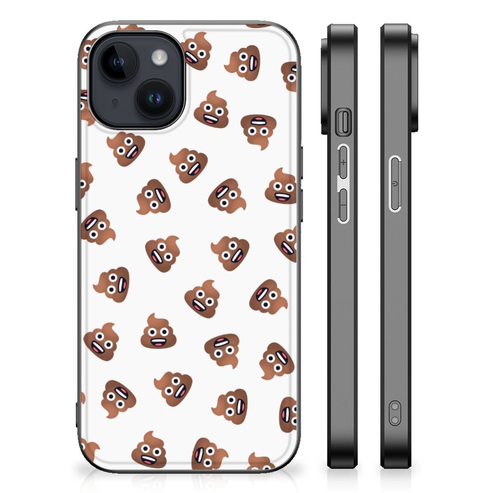 Back Case voor iPhone 15 Plus Poep Emojis designname achterkant zijkanten