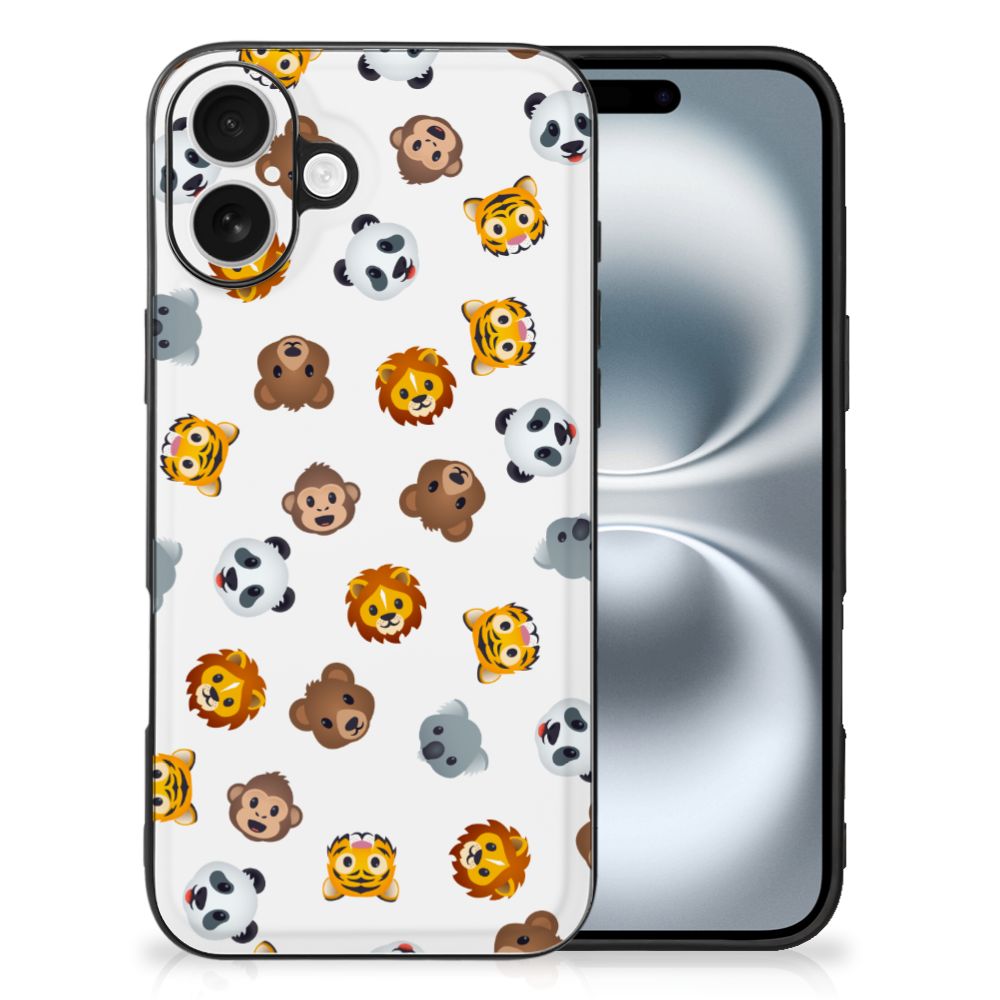 iPhone 16 Back Case voor iPhone 16 Dieren Emojis design dieren emojimotieven aanzicht