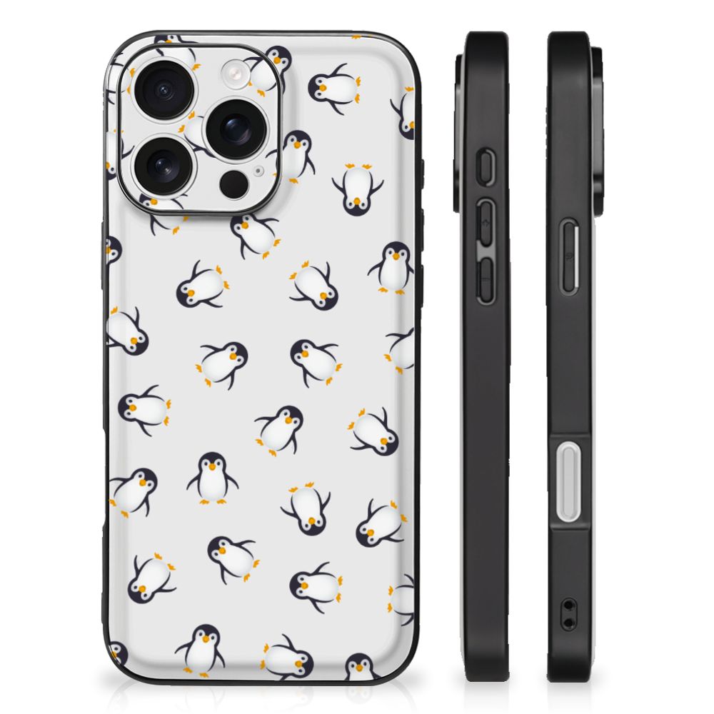 Apple iPhone 16 Pro Back Case voor iPhone 16 Pro Pinguïn design pinguïns aanzicht