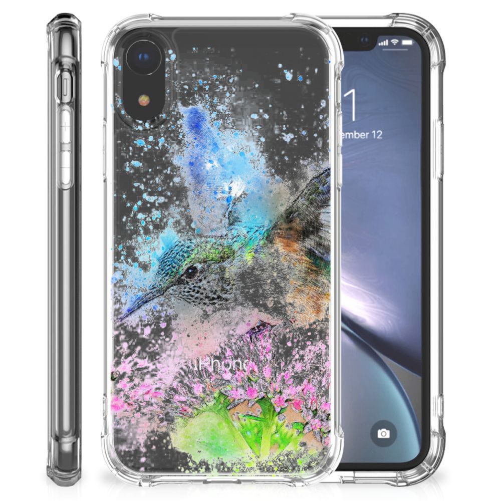 Apple iPhone Xr Back Cover Vogel design voorkant zijkant