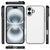 Apple iPhone 16 Plus Back Cover Hoesje Zwart Wit boven onder zijkanten vooraan achteraan