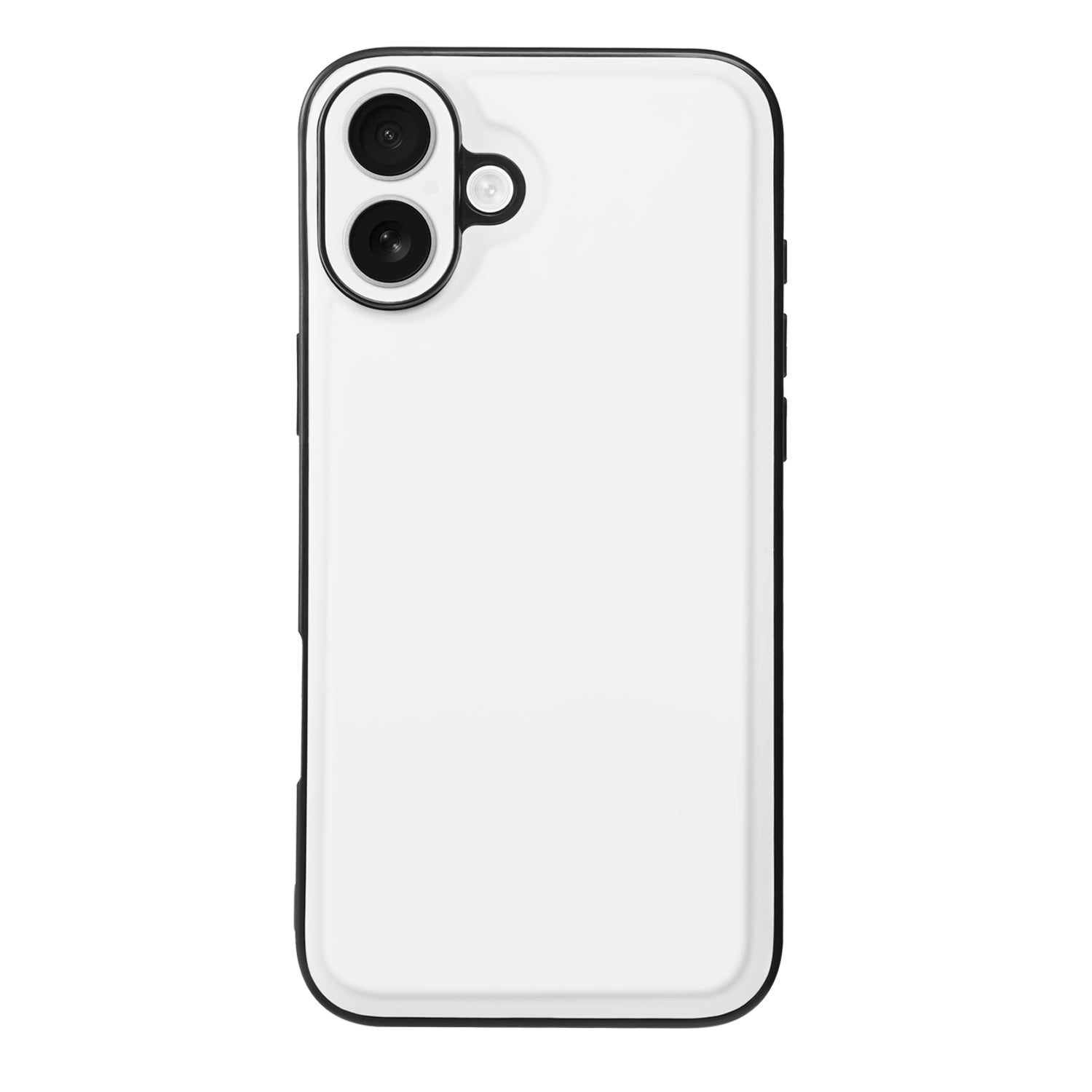 Apple iPhone 16 Plus Back Cover Hoesje Zwart Wit achterkant