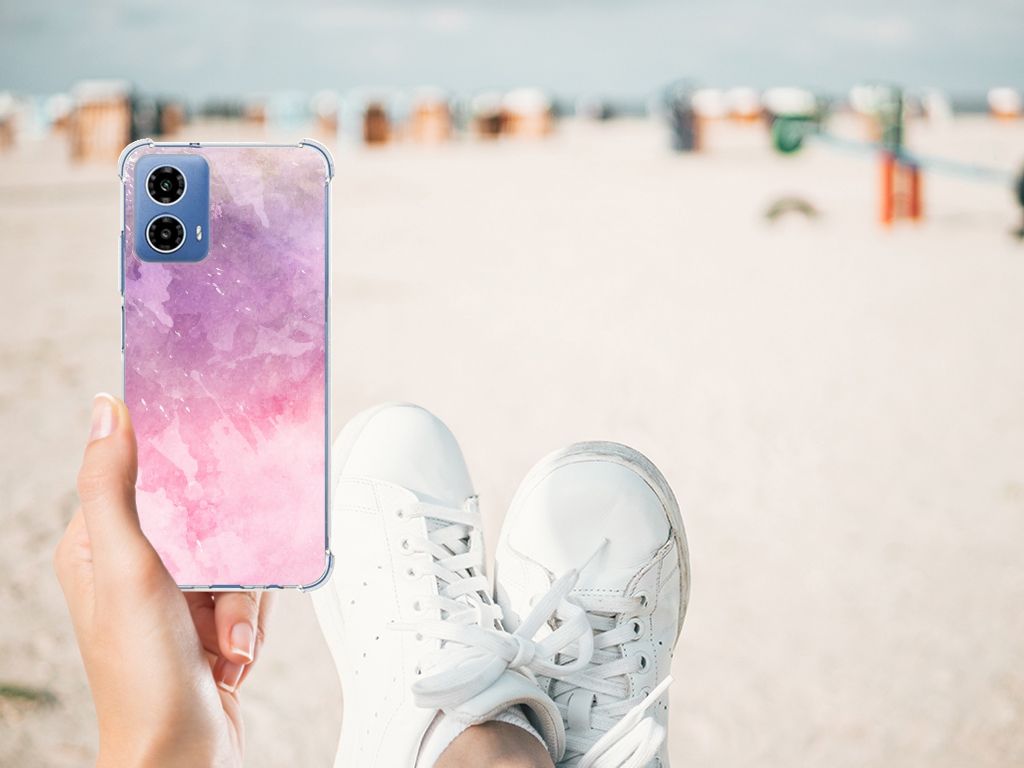 Back Cover Motorola Moto G34 Pink Purple Paint B2C Telecom