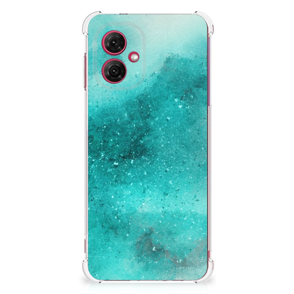 Motorola Moto G55 Back Cover Painting Blue voorkant