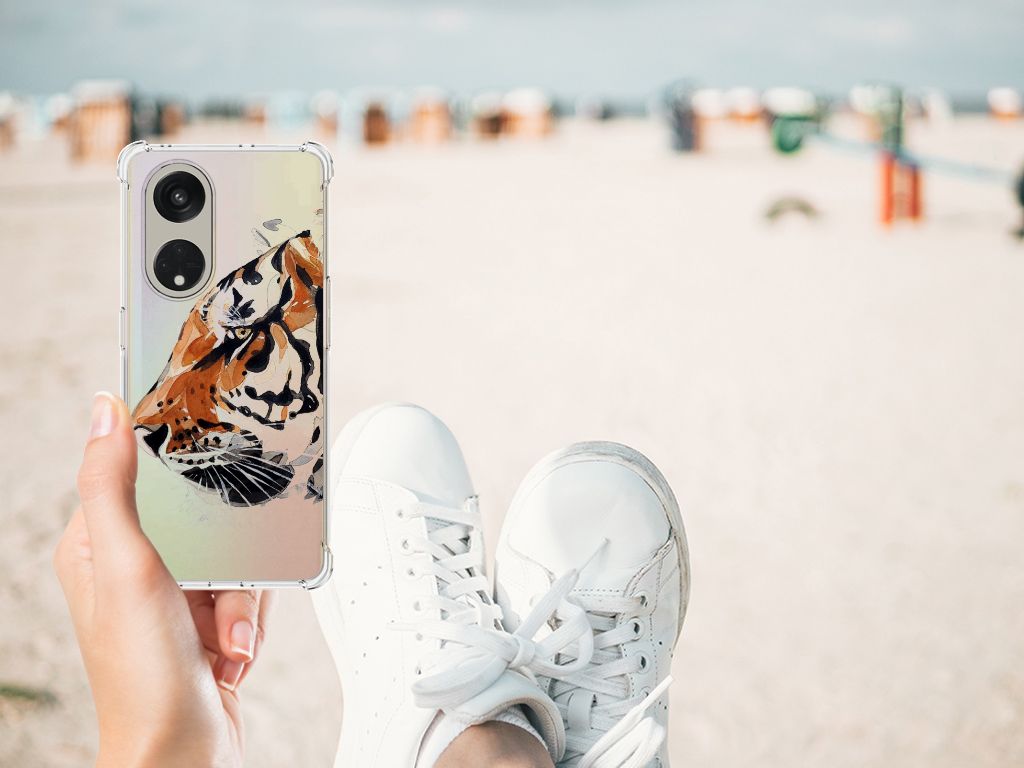 Back Cover OPPO Reno8 T 5G Watercolor Tiger B2C Telecom