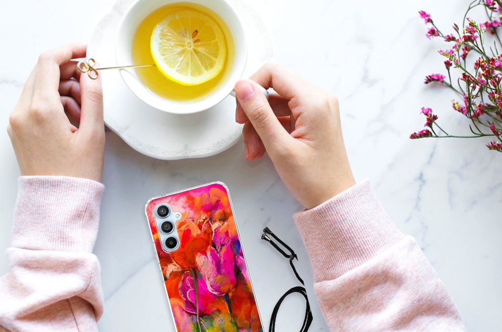 Samsung Galaxy A54 5G Back Cover Tulips aanzicht