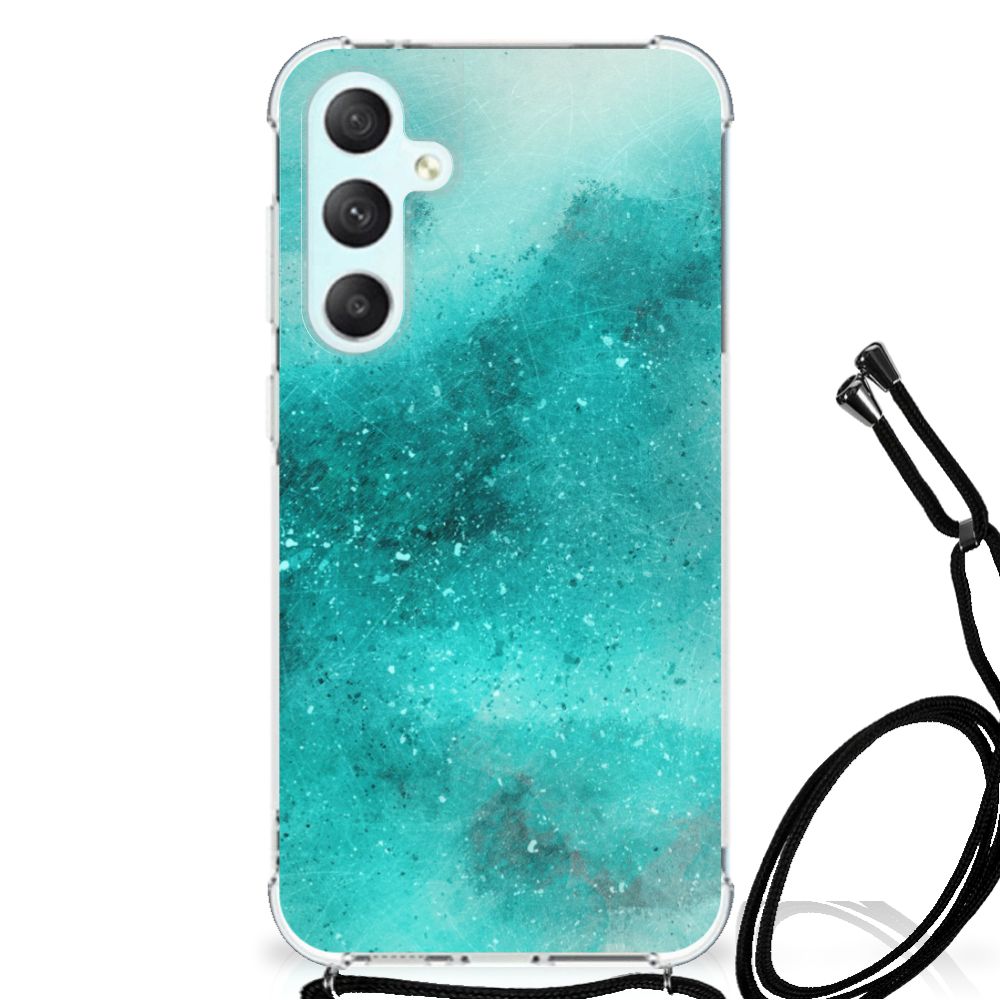 Samsung Galaxy S23 FE Back Cover Painting Blue achterzijde