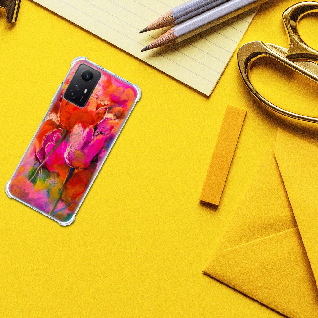 Back Cover Xiaomi Redmi Note 12s Tulips design bovenaanzicht