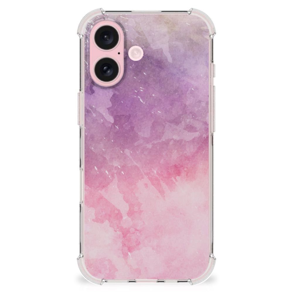 iPhone 16 Back Cover Pink Purple Paint achterzijde