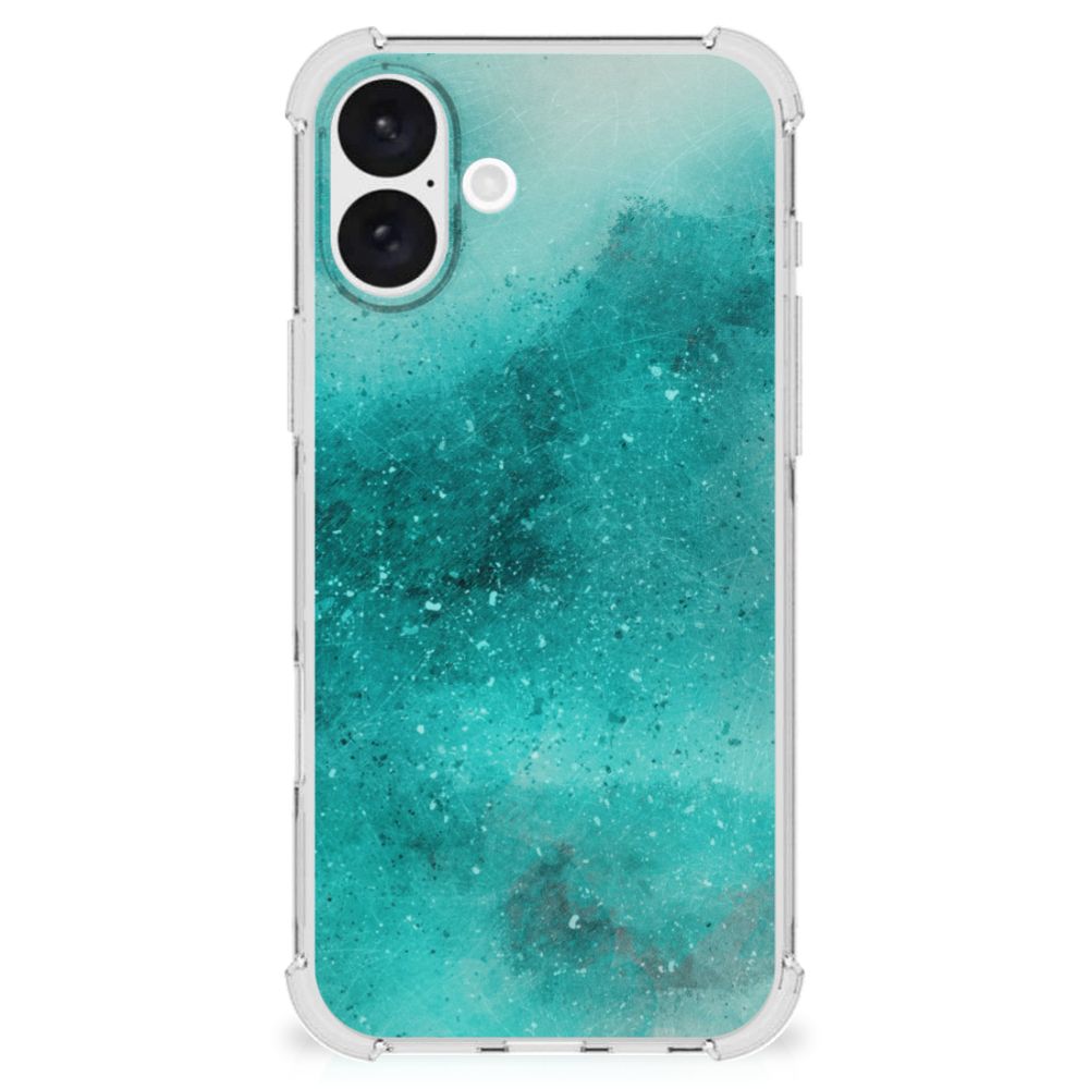 Apple iPhone 16 Plus Back Cover Painting Blue achteraanzicht