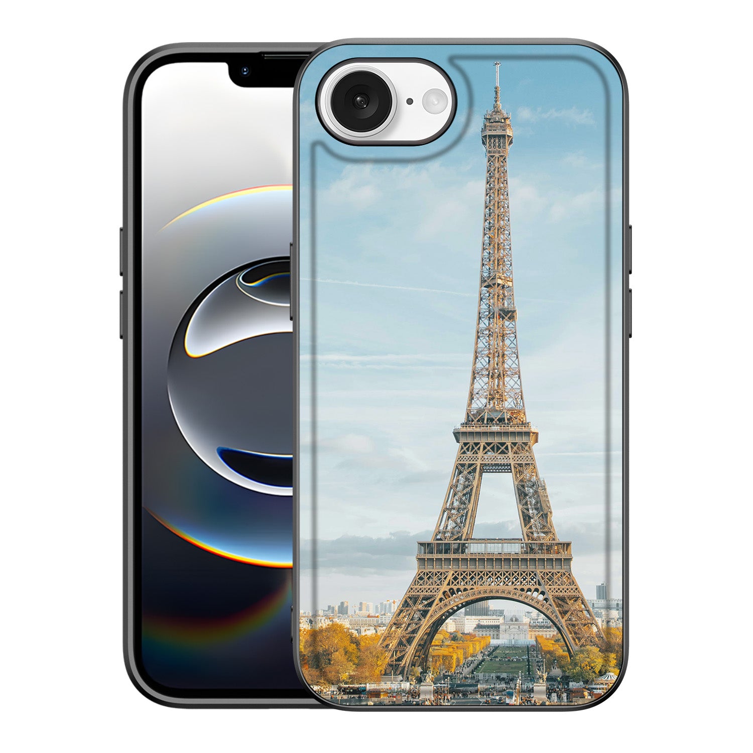 Back Cover iPhone 16e – Eigen Ontwerp Eiffel Tower ontwerp voorkant