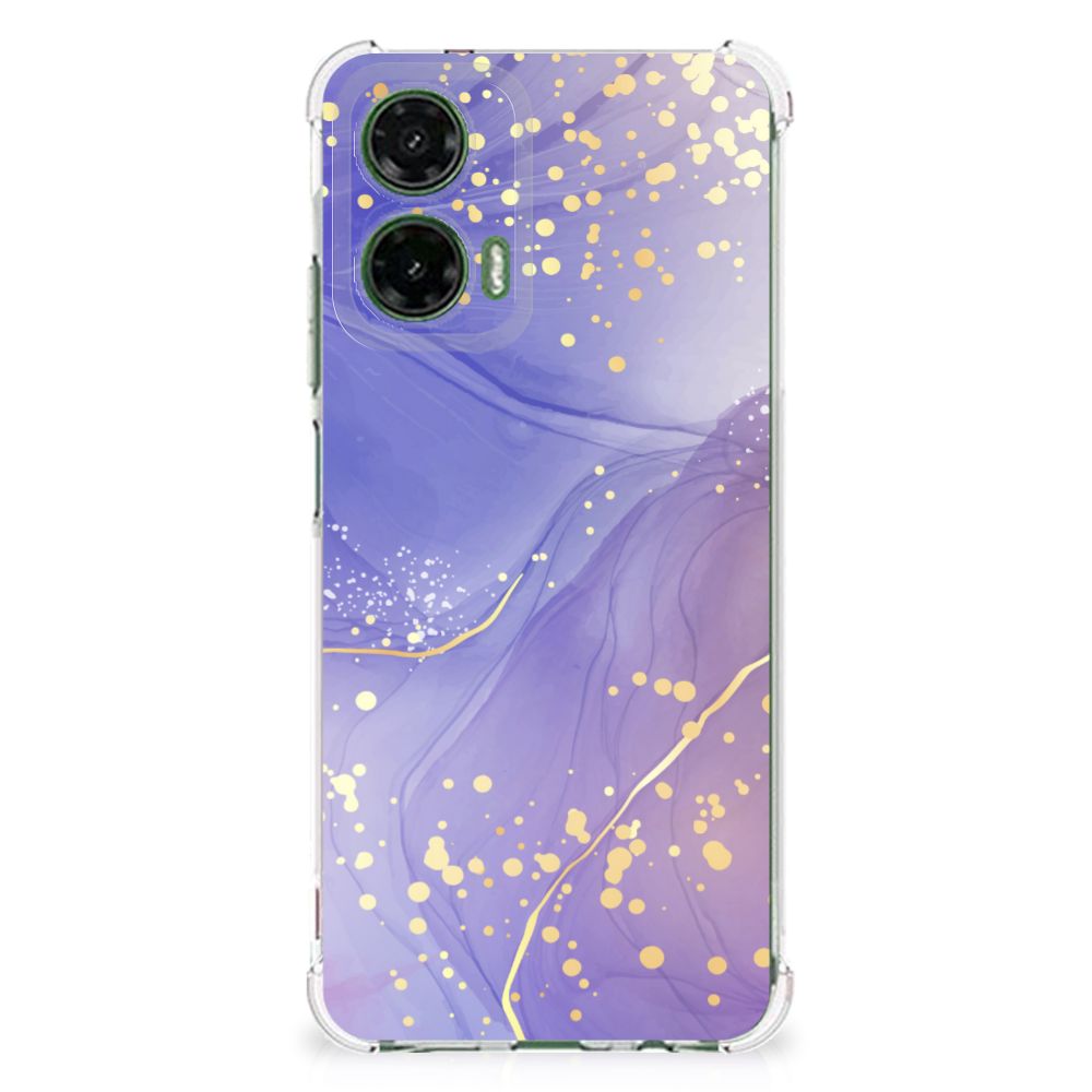 Motorola Moto G35 Back Cover Watercolor Paars achterzijde
