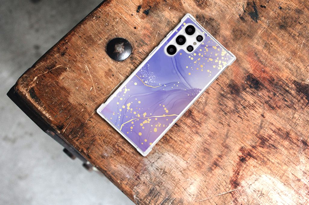 Back Cover voor Samsung Galaxy S22 Ultra Watercolor Paars B2C Telecom