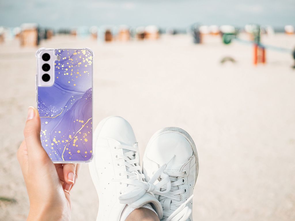 Back Cover voor Samsung Galaxy S22 Watercolor Paars B2C Telecom