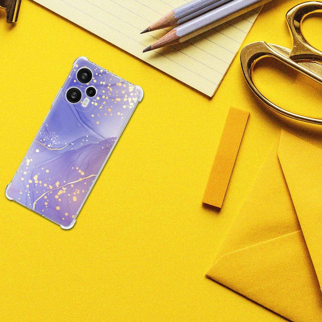 Xiaomi Poco F5 Back Cover Watercolor Paars bovenaanzicht
