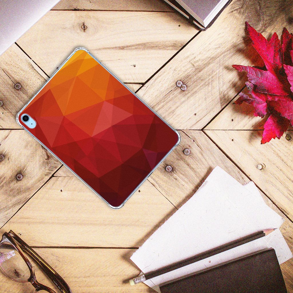 Back Cover voor iPad (2022) 10.9 Polygon Red